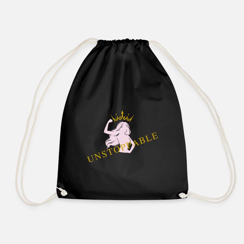 Unstoppable Queen Pink - Drawstring Bag - black