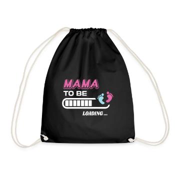 Mama to be loading birth gift - Drawstring Bag - black - Front