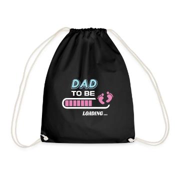 zukünftiger Vater. Warten Sie auf Geburtsgeschenk - Turnbeutel - Schwarz - Vorne