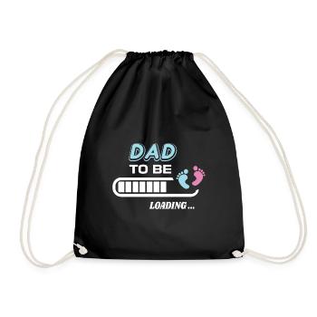 Dad to be. Wait birth gift - Drawstring Bag - black - Front