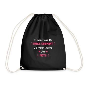 Je m'en fous du prince je vaux juste une moto - Sac de sport léger - noir - Devant