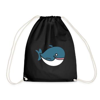 Baby Whale - Drawstring Bag - black - Front