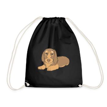 Dachshund Rauhaardackel - Turnbeutel - Schwarz - Vorne