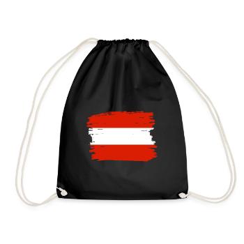 Austria Flag Austria Austrian Flag AT - Drawstring Bag - black - Front