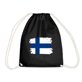 Drapeau finlandais Suomi drapeau finlandais look usé - Sac de sport léger - noir - Devant