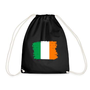 Ireland Flag Vintage Irish Flag Dublin - Drawstring Bag - black - Front