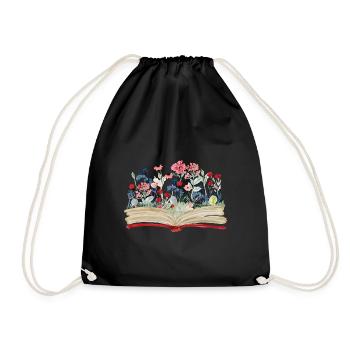 Bookworm Bookworm Book Reading - Drawstring Bag - black - Front