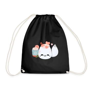 Renard arctique mignon - Sac de sport léger - noir - Devant