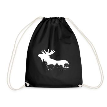 Moose - Drawstring Bag - black - Front