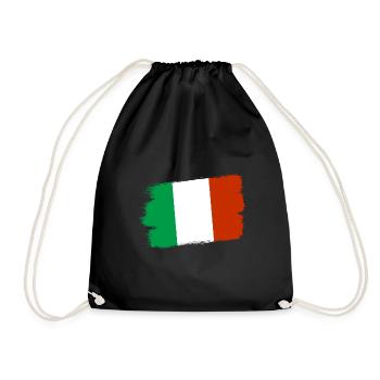 Italy Flag Vintage Italian Flag Used Look - Drawstring Bag - black - Front