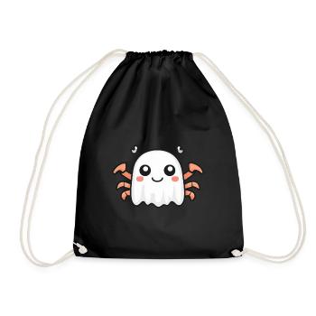 Krebs Krabbe Halloween Comic Geist - Turnbeutel - Schwarz - Vorne
