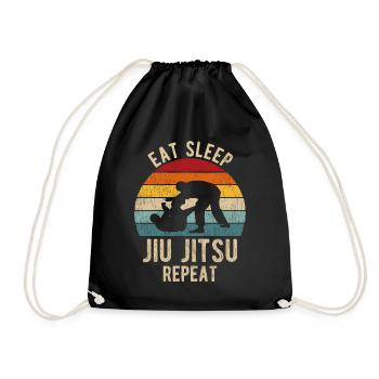 Brazilian Jiu Jitsu Cadeau BJJ Rétro Vintage - Sac de sport léger - noir - Devant