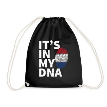 It's In My DNA Dutch Flag Netherlands Holland - Drawstring Bag - black - Front