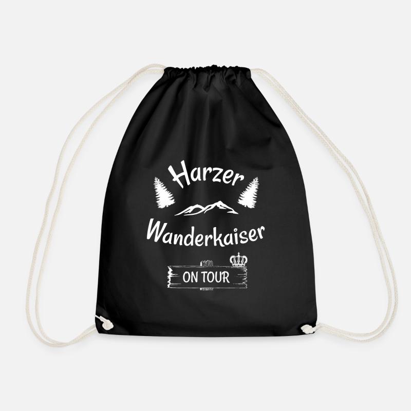 Harzer Wanderkaiser Wandern On Tour Brocken Urlaub - Turnbeutel - Schwarz