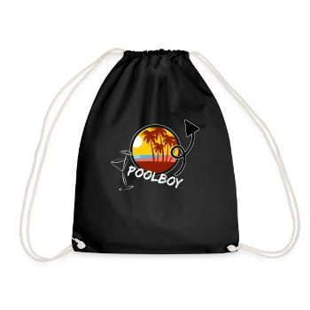 Poolboy Pooljunge Sixpack Training Animateur Shirt - Turnbeutel - Schwarz - Vorne