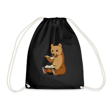 Russian Bear Pelmeni Bowl - Drawstring Bag - black - Front