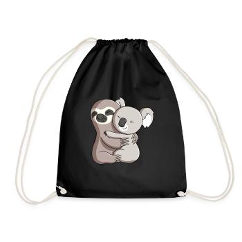 Paresseux et koala étreinte - Sac de sport léger - noir - Devant