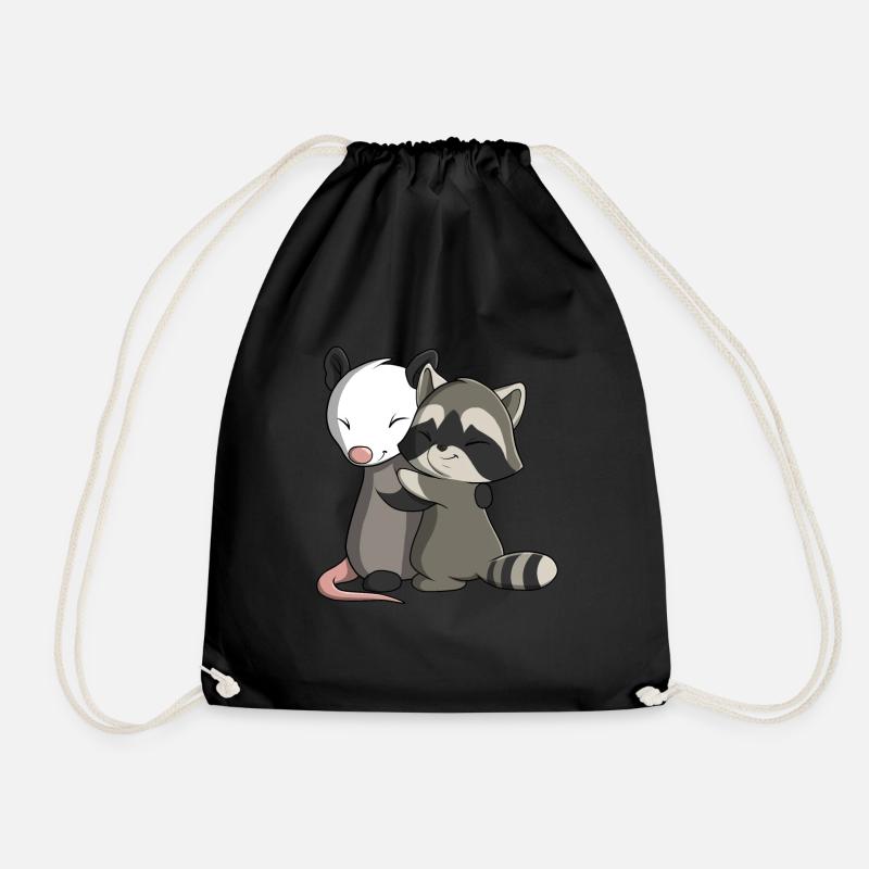 Opossum und Waschbär - Turnbeutel - Schwarz