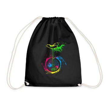 Splash Unicycle - Drawstring Bag - black - Front