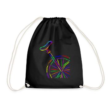 Colorful Stroke Unicycle - Drawstring Bag - black - Front