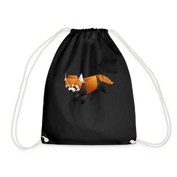 Red Panda - Drawstring Bag - black - Front