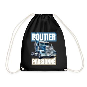 routier passionné - Sac de sport léger - noir - Devant