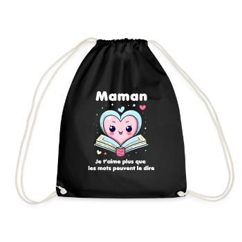 Maman, je t'aime plus que les mots peuvent le dire - Sac de sport léger - noir - Devant