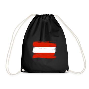 Austria Flag Austria Austrian Flag AT - Drawstring Bag - black - Front