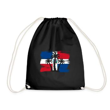 Dominican Republic Flag Dom Rep Flag Travel - Drawstring Bag - black - Front