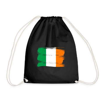 Ireland Flag Vintage Irish Flag Dublin - Drawstring Bag - black - Front