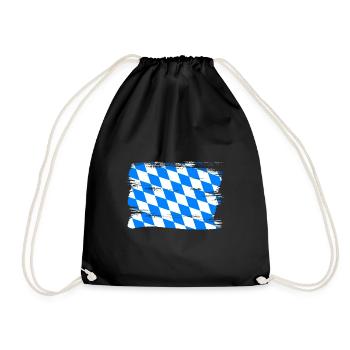 Bavaria Flag Used Look Bavarian Flag Vintage - Drawstring Bag - black - Front