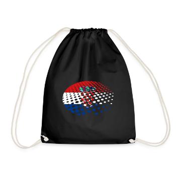 Kroatien Flagge Adria Zagreb Kroatische Fahne - Turnbeutel - Schwarz - Vorne
