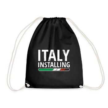 Italy Flag Italia Italian Flag Used Look - Drawstring Bag - black - Front