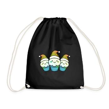 Cream Christmas Comic - Drawstring Bag - black - Front