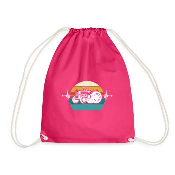 Herzschlag Trecker - Turnbeutel - Fuchsia - Vorne