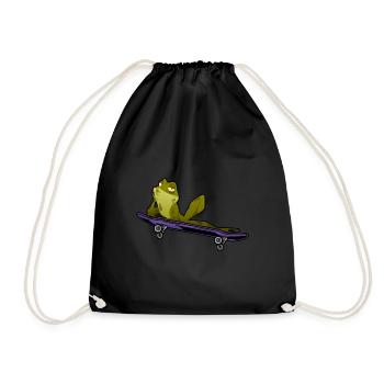 Skating frog - Drawstring Bag - black - Front