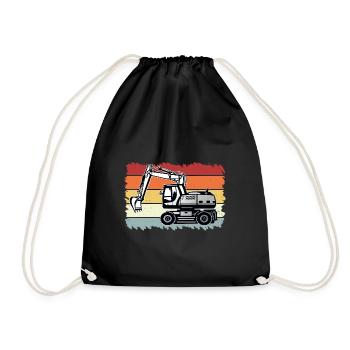 Excavator - Drawstring Bag - black - Front
