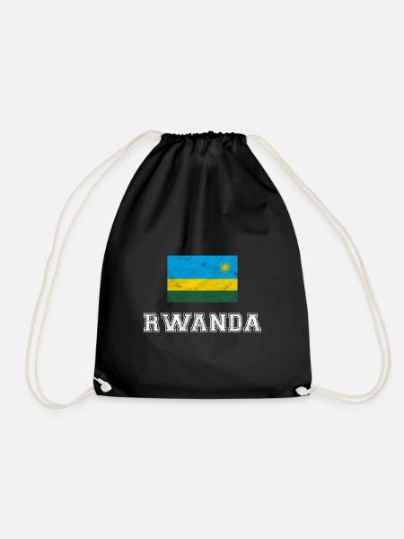 Drapeau du Rwanda cadeau Afrique kinyarwanda - Sac de sport léger - noir