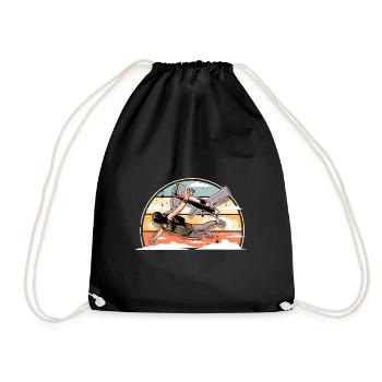 Skydiving Parachuting Parachute - Drawstring Bag - black - Front