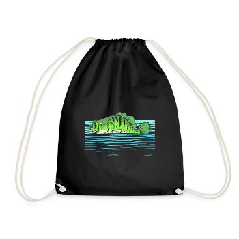 Sunfish Crappie Fish Perch - Drawstring Bag - black - Front