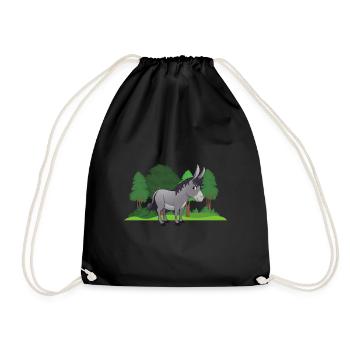 âne forêt cheval mulet amant animal - Sac de sport léger - noir - Devant