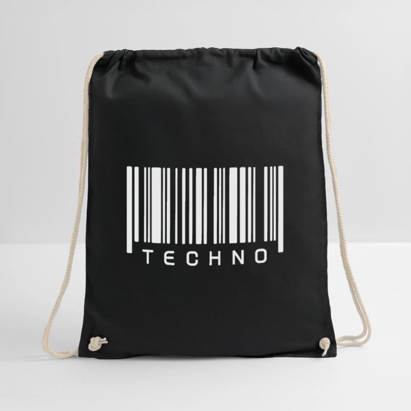 Techno Barcode Strichcode Scan Code Acid Mnml Rave Turnbeutel