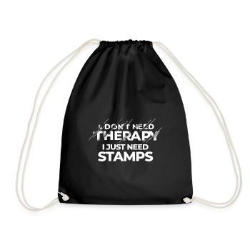 Stamp collecting - Drawstring Bag - black - Front