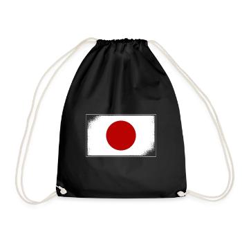 Drapeau du Japon Look Usé Nihon Drapeau Japonais - Sac de sport léger - noir - Devant