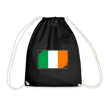 Ireland Flag Vintage Irish Flag Dublin - Drawstring Bag - black - Front