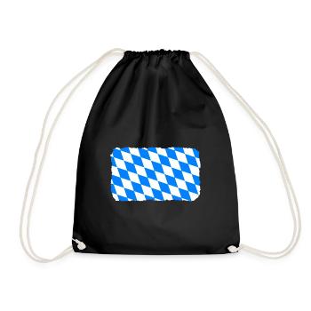 Bavaria Flag Used Look Bavarian Flag Vintage - Drawstring Bag - black - Front