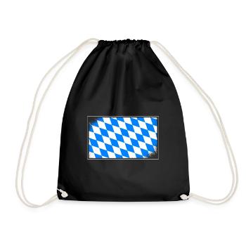 Bavaria Flag Used Look Bavarian Flag Vintage - Drawstring Bag - black - Front