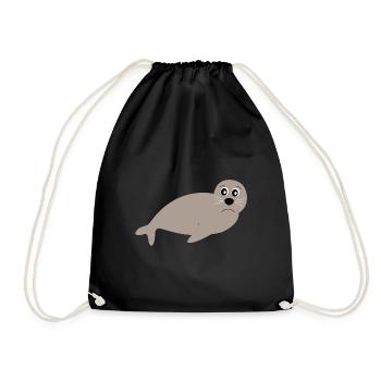 Seals, seals, seals, seals animals - Drawstring Bag - black - Front