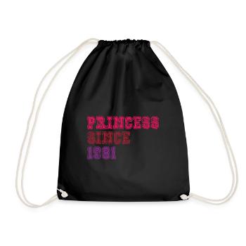 1981 Birthday Princess - Drawstring Bag - black - Front