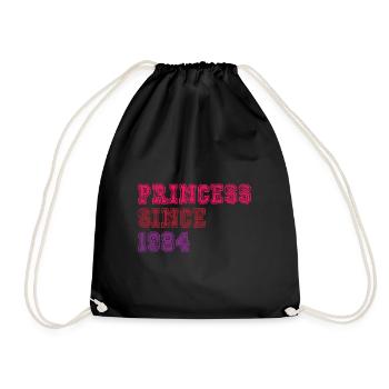 1984 Birthday Princess - Drawstring Bag - black - Front
